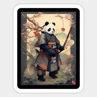 Japanese samurai panda Sticker